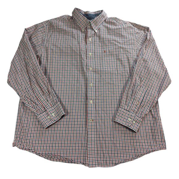 IZOD Shirt Men’s XL Plaid Long Sleeve Button Down Casual Collared Check Cotton - Picture 1 of 11